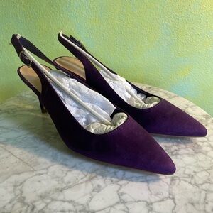 Purple Heels with Sleek Pointed Toe and Open Back